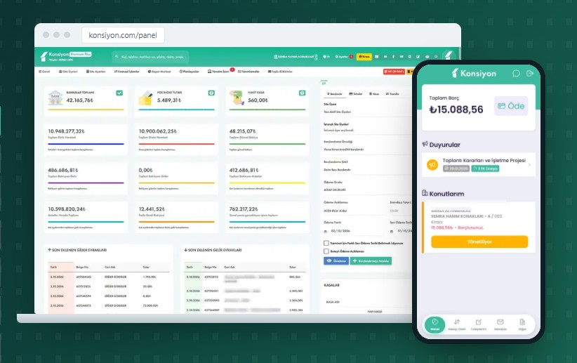 Site yönetim programında kasa ile banka artık kendiliğinden tutuyor
